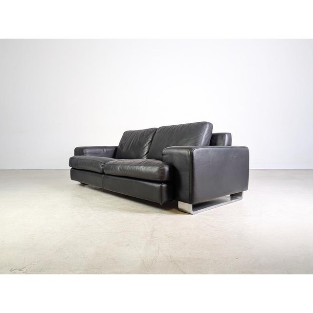 Black 2-Seater Leather Sofa from Roche Bobois For Sale - Image 4 of 12