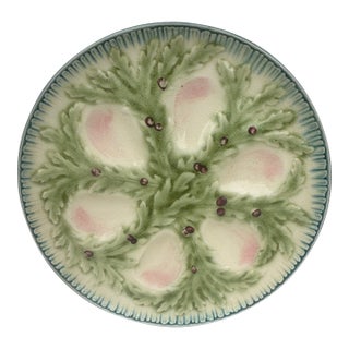 French Majolica Oyster Plate Choisy-Le-Roi, Circa 1880 For Sale