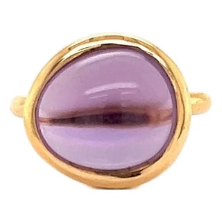 Mid 20th Century Fred of Paris Belles Rives Amethyst 18k Rose Gold Ring - Size 5.5 For Sale