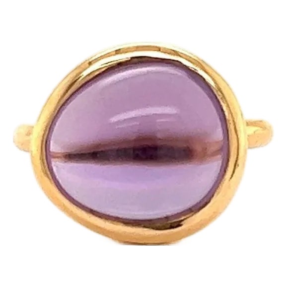 Mid 20th Century Fred of Paris Belles Rives Amethyst 18k Rose Gold Ring - Size 5.5 For Sale