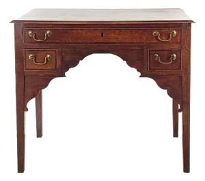 Provincial Georgian Oak and Mahogany Lowboy, England Circa 1800