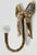 Mid 20th Century Vintage Brass Bow Wall Hook With Ceramic Knob For Sale - Image 5 of 7