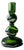Hand Blown Emerald Green Stacked Glass Candlestick For Sale