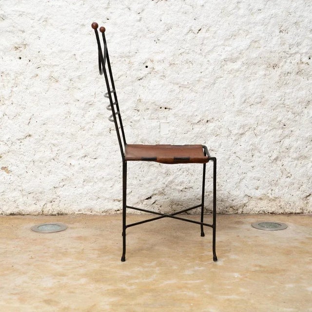 Mid-Century Modern Iron and Leather Chair by Pere Cosp, 1960 For Sale - Image 3 of 13