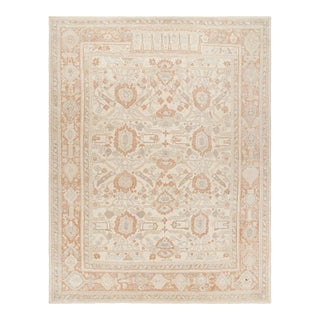 Rug & Kilim’s Oversized Oushak Style Rug in Beige, Rust, and Cream Floral Patterns For Sale