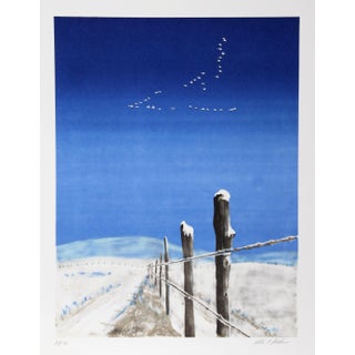 Allen Friedman, Cold Morning Snow (Geese), Lithograph For Sale