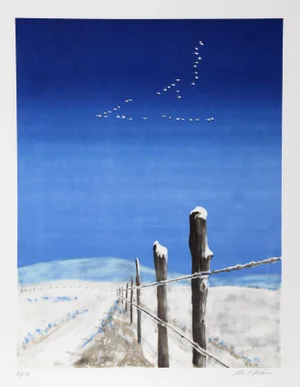 Allen Friedman, Cold Morning Snow (Geese), Lithograph