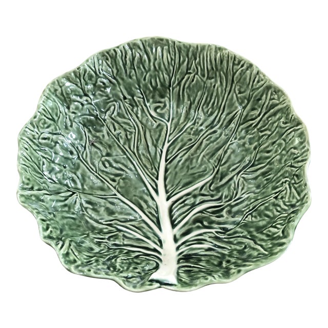 Vintage 1990s Bordallo Pinhiero Majolica Cabbage Bowl For Sale