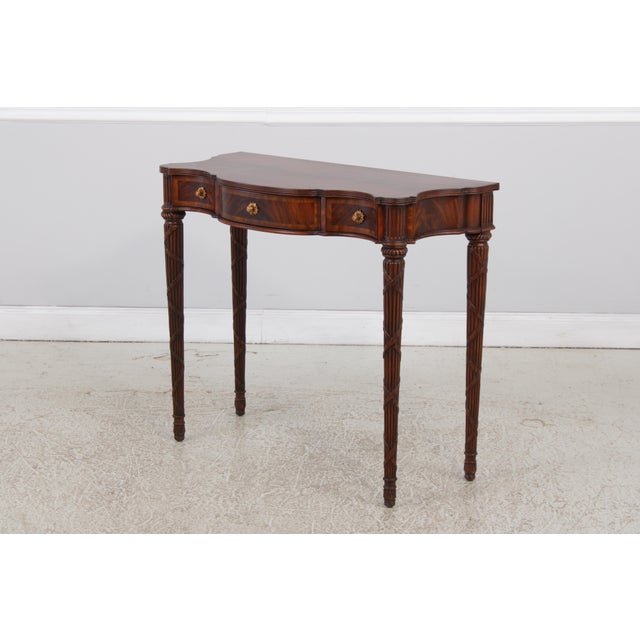 Traditional Maitland Smith Flame Mahogany Federal Style Console Table For Sale - Image 3 of 17