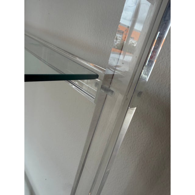 Glass 1960s Charles Hollis Jones–Style Six-Tier Lucite & Glass Étagère For Sale - Image 7 of 11