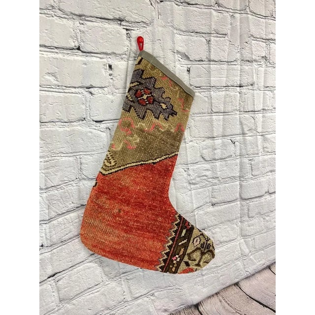 Turkish Kilim Rug Christmas Stocking For Sale - Image 4 of 4