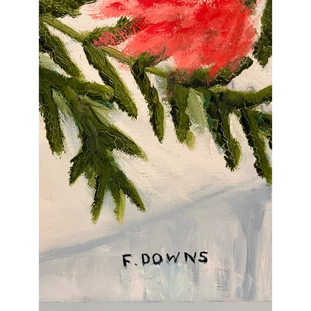 Francis “Duke” Downs Signed Vintage Floral Still Life Oil Painting, Palm Beach Florida For Sale - Image 4 of 5