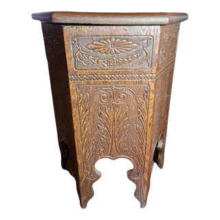 1900s Antique Victorian Oak Taboret/Side Table For Sale