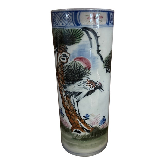 Late 19th Century Hand Painted Bird Vase For Sale