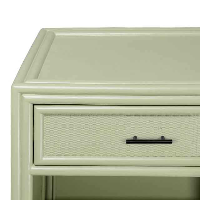David Francis Bermuda One-Drawer Nightstand - Celery Green For Sale - Image 4 of 9