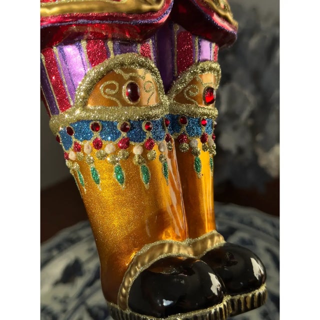 Large Rare Collectible Jay Strongwater Collectible Jewel Nutcracker Tree Topper With Stand For Sale - Image 9 of 11
