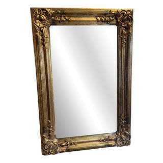 Antique German Gilded Wood and Stucco Rococo Revival Mirror with Original Mercury Glass, 1850 For Sale