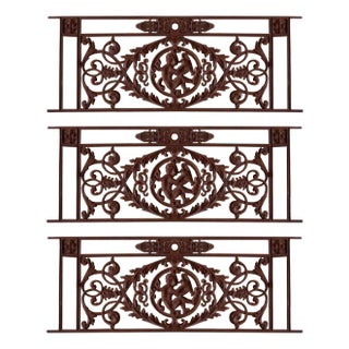 Cast Iron Balcony Gratings, Set of 3 For Sale