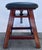 Description: Vintage adjustable piano stool featuring a solid wood frame, black leather upholstered swivel seat,...
