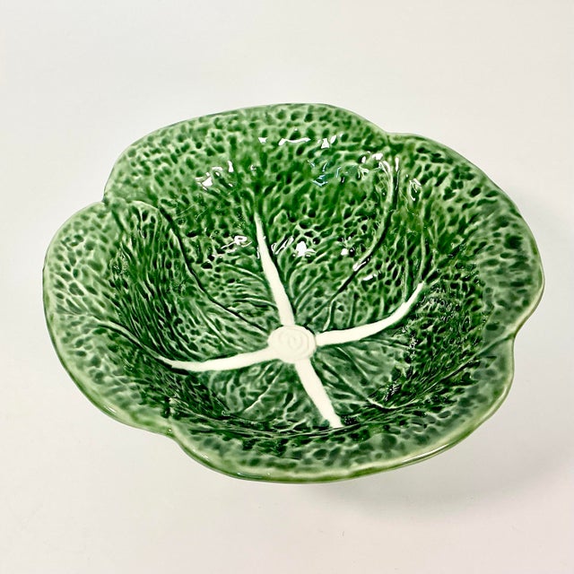 Ceramic 1980s Vintage Majolica Hollywood Regency Arts & Crafts Cabbage Serving Bowl. For Sale - Image 7 of 10