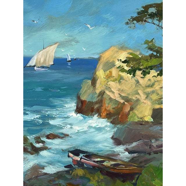 Oil Painting Beautiful Sea With Ships Yuriy Suprunchuk For Sale - Image 6 of 11