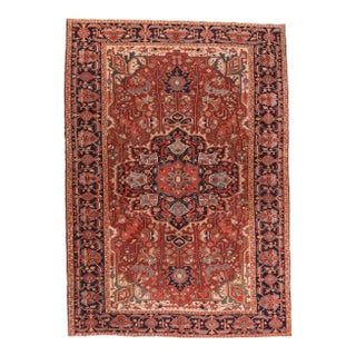 Antique Red Heriz Persian Area Rug For Sale