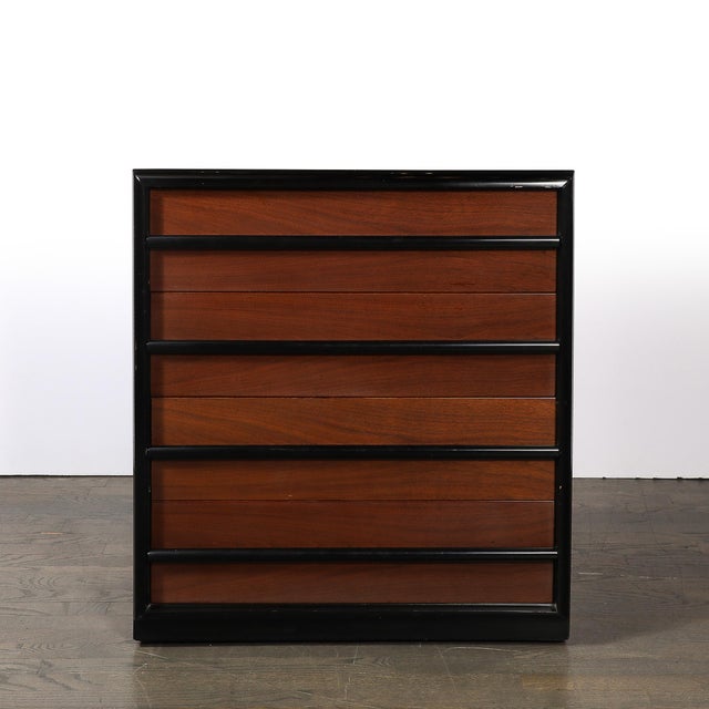 1950s Mid-Century Walnut & Lacquered Chest by Robsjohn-Gibbings for Widdicomb Company For Sale - Image 5 of 18