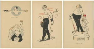 Mich, Fencing Caricatures, 1907, Paper, Set of 3