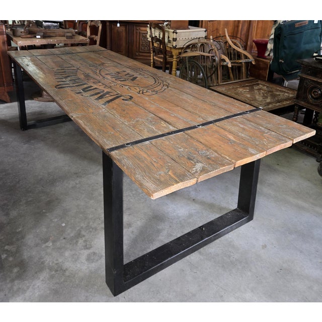 Wood Industrial Dining Table, 1980s For Sale - Image 7 of 8