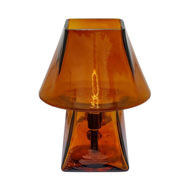 Boho Chic Luca Glass Mini Table Lamp, Smokey Brown For Sale - Image 3 of 6