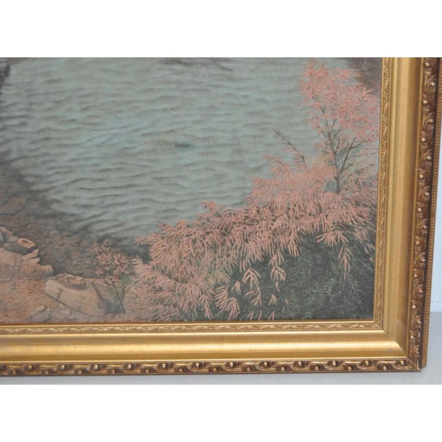 High Desert Fishing Vintage Oil Painting by Loosen c.1965 For Sale - Image 5 of 9
