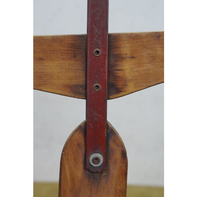 Mid Century Royal Racer Oak & Metal Sled Flexible Flyer Style Snow Sleigh For Sale - Image 16 of 18