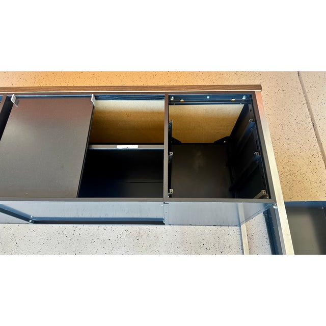 Vintage MCM Black Metal and Chrome Credenza For Sale - Image 14 of 15