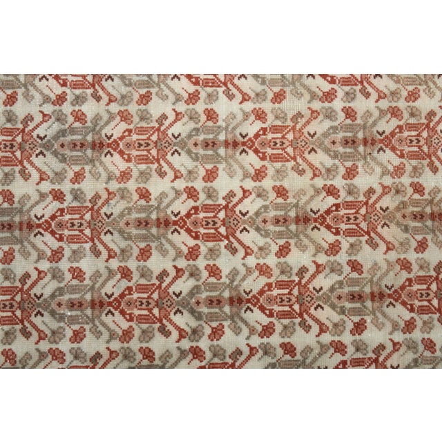 Red 1970s Vintage Turkish Hand-Knotted Wool Cotton Red Area Rug For Sale - Image 8 of 12