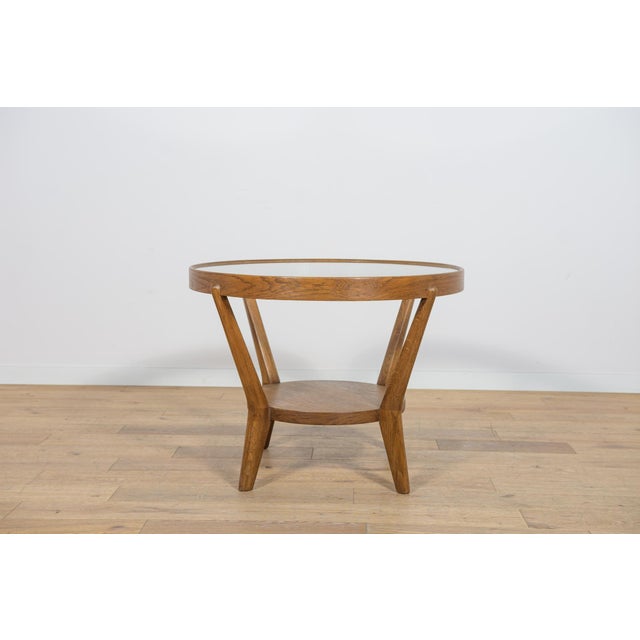 Oak & Glass Coffee Table by Karel Kozelka & Antonin Kropacek for Interior Prague, 1940s For Sale - Image 3 of 13