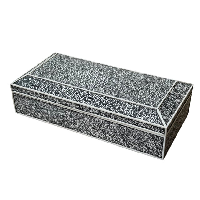 R & Y Augousti Modern Shagreen Clad Jewelry Box For Sale - Image 4 of 7