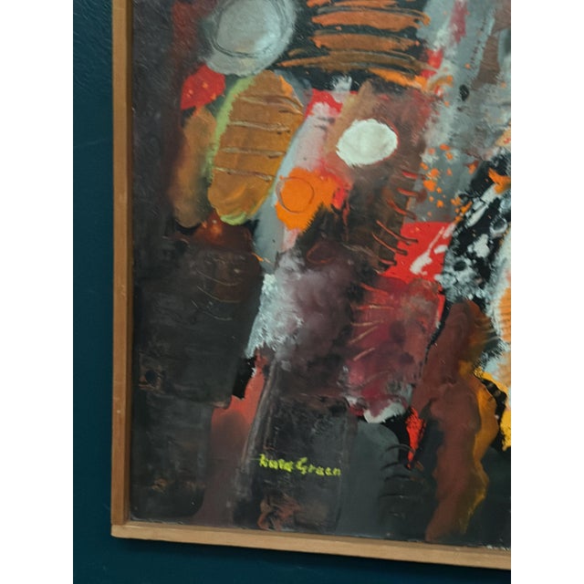 Kulo Green, Composition, 1950s, Oil Painting on Panel, Framed For Sale - Image 15 of 18
