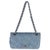 Blue Blue Bleached Chain Printed Denim Medium Classic Double Flap Bag For Sale - Image 8 of 9