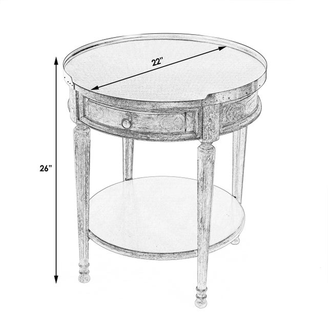 Transitional Sampson Side Table with Storage, Gray For Sale - Image 3 of 9