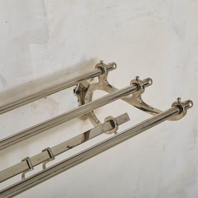 1970s Small French Chrome Wall-Mounted Coat Rack, 1970s For Sale - Image 5 of 9