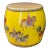 Handmade Small Round Low People Horses Graphic Drum Shape Table For Sale