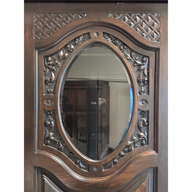 Brown Antique Modular Double Mirror Wardrobe For Sale - Image 8 of 12
