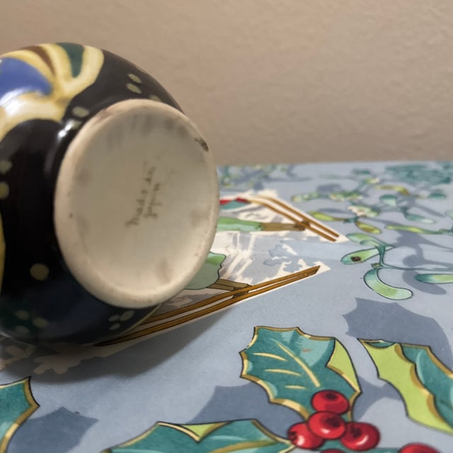 Vintage Gouda Art Deco Hand-Painted Double-Handled Small Vase For Sale - Image 10 of 10