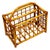 Yellow Restored Mid 20th Century Geometric Reed Rattan Pattern Rattan Magazine Rack For Sale - Image 8 of 9