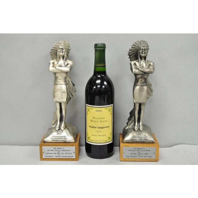 Vintage 1970s Popai Oma Store Display Award Trophy Native American Chief Figure For Sale - Image 11 of 12