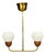 1960s Swedish Modern, Pendant Light, Teak, Opal Glass, Brass For Sale