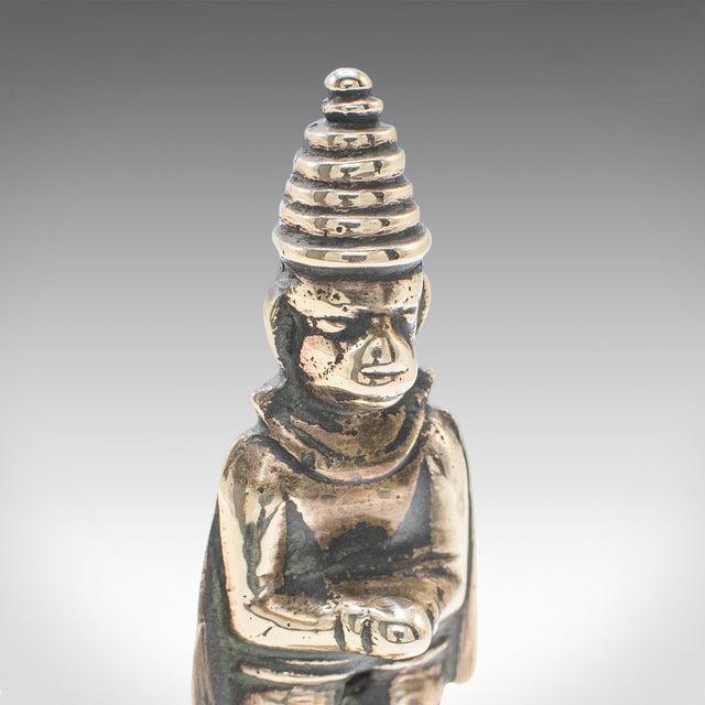 Metal Antique Maid's Calling Bell, Indian, Bronze, Hanuman Deity, Ghanta, Victorian For Sale - Image 7 of 10
