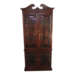 Pennsylvania House Solid Cherry Chippendale Style Curio China Cabinet For Sale