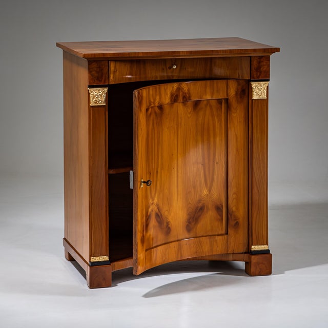 Biedermeier Demi-Cabinet With Pilasters, Circa 1820 For Sale In New York - Image 6 of 12