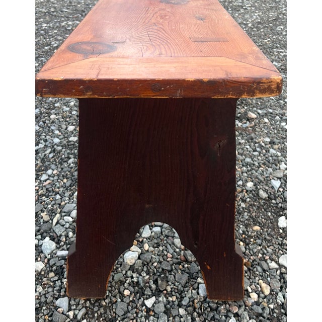 Antique 19th Century Primitive Pine Meeting House Bench For Sale - Image 4 of 8